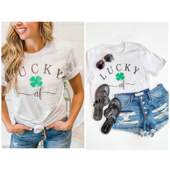 🍀 Lucky AF tee shirt 🍀 - Picture 2 of 6